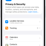 The Privacy & Security screen in Settings.