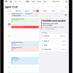 A calendar in Day view. The buttons at the top center let you change the view between Day, Week, Month, and Year. The Calendars button is at the top left of the screen, and the Inbox button is near the top left.