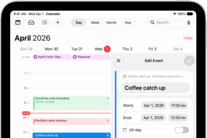 A calendar event created with a description.