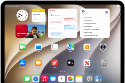 A screenshot showing an example of an iPad Home Screen.