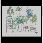 An iPhone showing a zoomed in illustration of plants.
