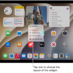 A Home Screen showing an app pop-up menu being used to transform an app icon into a widget for the app.