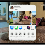 A photo is open in the Photos app and the share options are displayed in the middle of the screen.