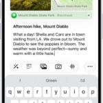 A screen in the Journal app for composing a journal entry.