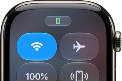 The battery level in Control Center.