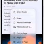 The Bookmarks screen, with options to see your bookmarks, the Reading List, and your browsing history.