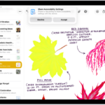 An iPad showing a notification that Danny's iPhone is requesting to share accessibility settings.