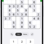 A sudoku puzzle with several features turned on: Notes, Highlight Matching Numbers, Show Conflicts, and Autocheck.
