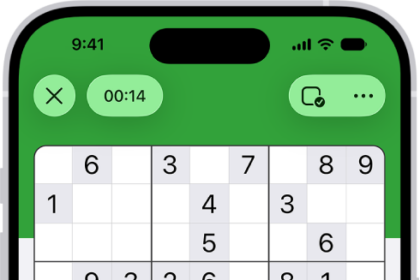 A sudoku puzzle with several features turned on: Notes, Highlight Matching Numbers, Show Conflicts, and Autocheck.